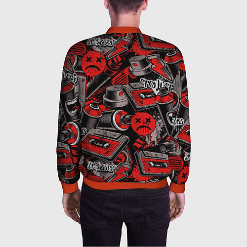 Мужской бомбер Hip hop Urban style / 3D-Красный – фото 4