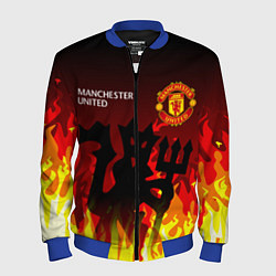Бомбер мужской MANCHESTER UNITED ДЬЯВОЛ, цвет: 3D-синий