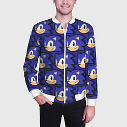 Бомбер мужской Sonic pattern, цвет: 3D-белый — фото 2