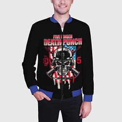 Бомбер мужской 5FDP Five Finger Death Punch, цвет: 3D-синий — фото 2