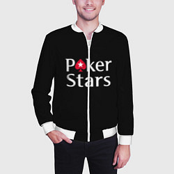 Бомбер мужской Poker Stars, цвет: 3D-белый — фото 2