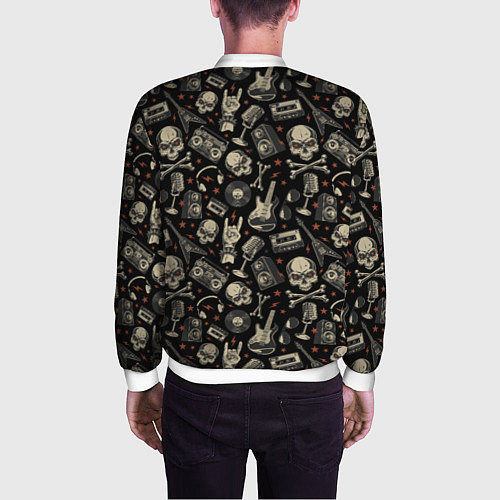 Мужской бомбер Scull pattern rock / 3D-Белый – фото 4