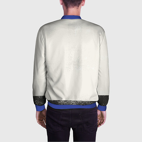 Мужской бомбер Самурай на коне / 3D-Синий – фото 4