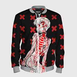Бомбер мужской Ева 00 Аянами Рей в X Ray, цвет: 3D-меланж