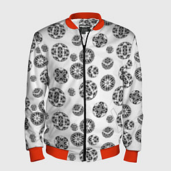 Мужской бомбер Черно-белый геометрический узор