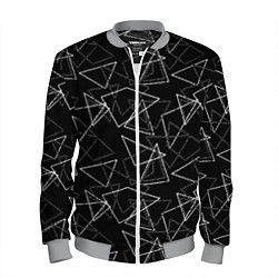 Бомбер мужской Черно-белый геометрический, цвет: 3D-меланж