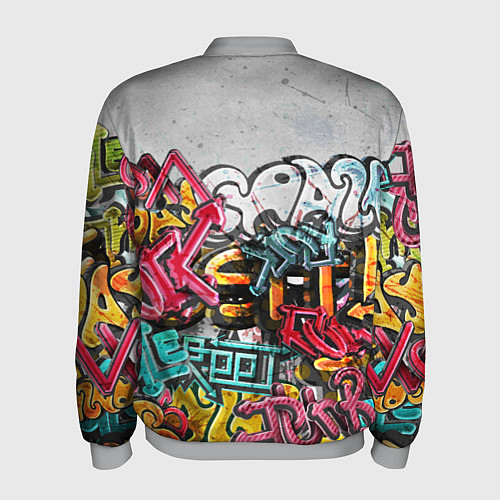 Мужской бомбер Graffiti on the wall / 3D-Меланж – фото 2