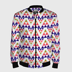 Бомбер мужской Геометрический узор в виде треугольников, цвет: 3D-черный