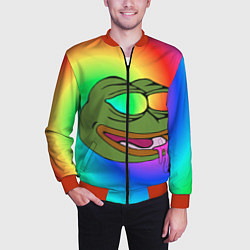 Бомбер мужской Pepe rainbow, цвет: 3D-красный — фото 2