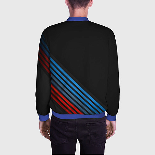 Мужской бомбер BMW STRIPE / 3D-Синий – фото 4