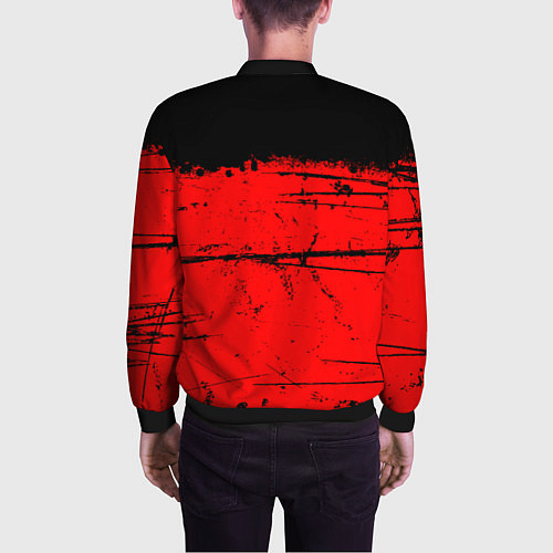 Мужской бомбер КРАСНЫЙ ГРАНЖ RED GRUNGE / 3D-Черный – фото 4