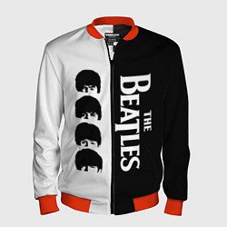 Бомбер мужской The Beatles черно - белый партер, цвет: 3D-красный