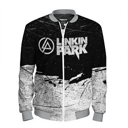 Бомбер мужской Линкин Парк Лого Рок ЧБ Linkin Park Rock, цвет: 3D-меланж