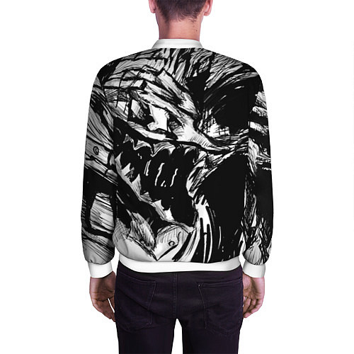 Мужской бомбер БЕРСЕРК РИСУНОК BERSERK / 3D-Белый – фото 4