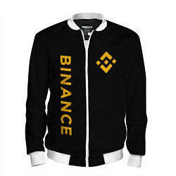 Бомбер мужской БИНАНС ЛОГО КАРБОН BINANCE LOGO, цвет: 3D-белый