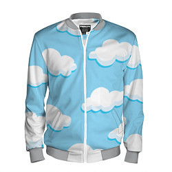 Бомбер мужской Белые облака, цвет: 3D-меланж