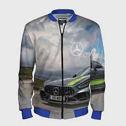 Бомбер мужской Mercedes V8 Biturbo Racing Team AMG, цвет: 3D-синий