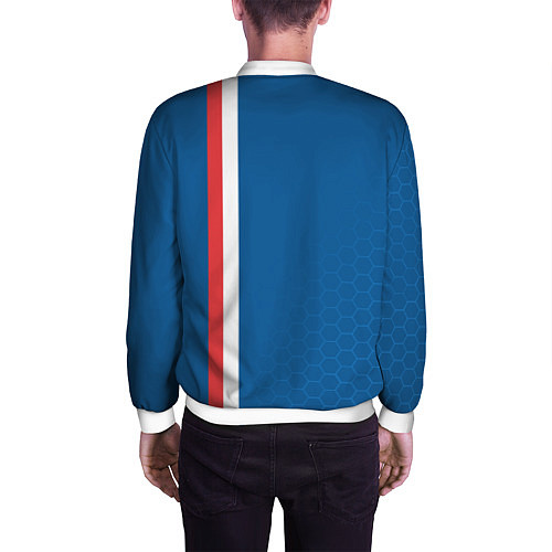 Мужской бомбер PSG SPORT STRIPES UNIFORM / 3D-Белый – фото 4