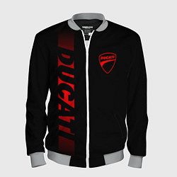 Бомбер мужской DUCATI BLACK RED LINE, цвет: 3D-меланж
