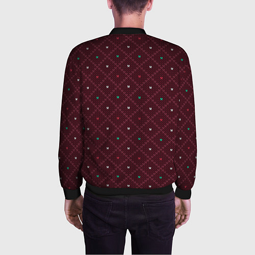 Мужской бомбер Knitted Texture / 3D-Черный – фото 4