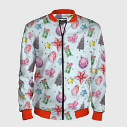 Бомбер мужской Good New Year Spirit, цвет: 3D-красный