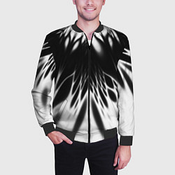 Бомбер мужской Белый и черный - коллекция Лучи - Хуф и Ся, цвет: 3D-черный — фото 2