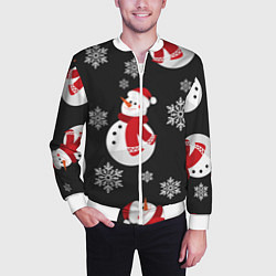 Бомбер мужской Снеговик!, цвет: 3D-белый — фото 2