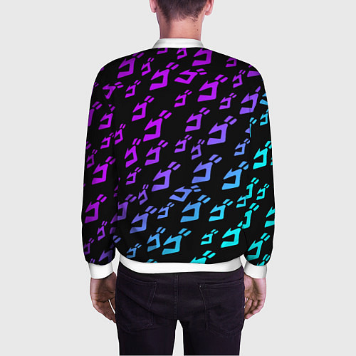 Мужской бомбер JOJOS BIZARRE ADVENTURE NEON PATTERN НЕОН УЗОР / 3D-Белый – фото 4