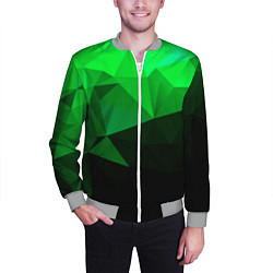 Бомбер мужской Изумрудный Зеленый Геометрия, цвет: 3D-меланж — фото 2