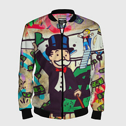 Бомбер мужской Alec Monopoly ART, цвет: 3D-черный