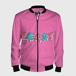 Бомбер мужской Mr Beast Donut Pink edition, цвет: 3D-черный