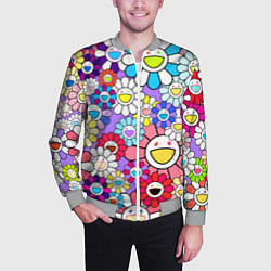 Бомбер мужской Цветы Takashi Murakami, цвет: 3D-меланж — фото 2