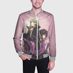 Бомбер мужской Code Geass, Лелуш Ламперуж и C C, цвет: 3D-меланж — фото 2