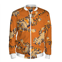 Бомбер мужской Тигр паттерн, цвет: 3D-белый