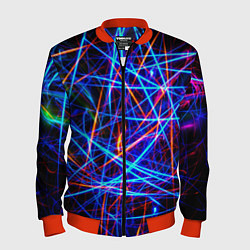 Бомбер мужской NEON LINES Glowing Lines Effect, цвет: 3D-красный