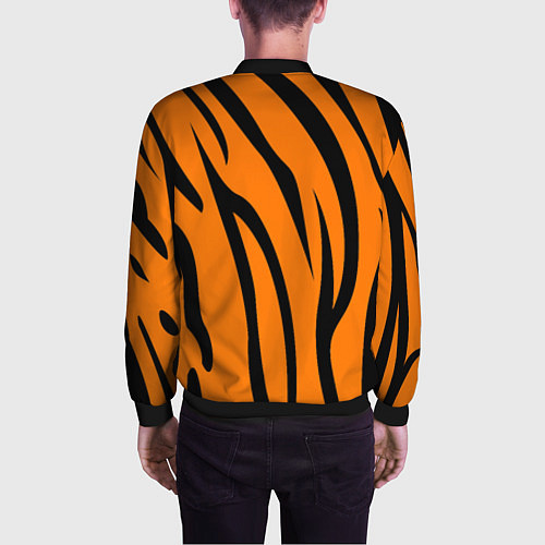 Мужской бомбер Текстура тиграtiger / 3D-Черный – фото 4