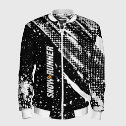 Бомбер мужской SnowRunner Logo, цвет: 3D-белый
