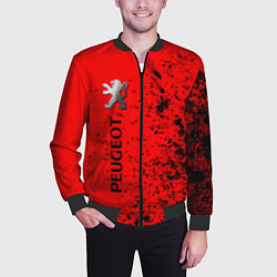 Бомбер мужской ПЕЖО Краска По вертикали, цвет: 3D-черный — фото 2