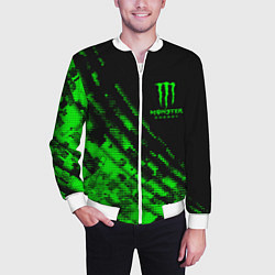 Бомбер мужской Monster Energy Текстура, цвет: 3D-белый — фото 2