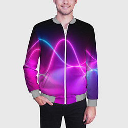 Бомбер мужской Лучи света pink theme, цвет: 3D-меланж — фото 2