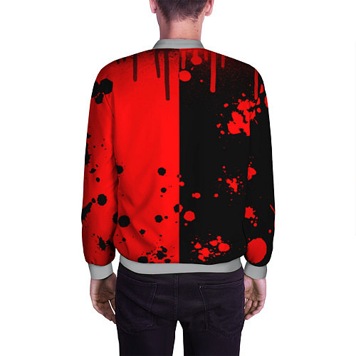 Мужской бомбер Deltarune black & red / 3D-Меланж – фото 4