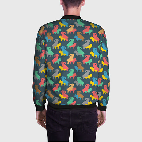 Мужской бомбер Овечки 18 / 3D-Черный – фото 4