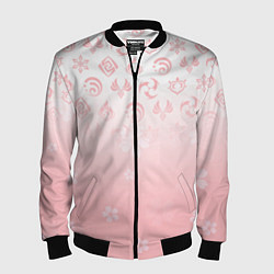 Бомбер мужской ГЕНШИН ИМПАКТ ЯПОНИЯ САКУРА ЦВЕТОК, цвет: 3D-черный