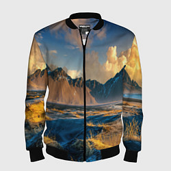 Бомбер мужской Красивый горный пейзаж, цвет: 3D-черный