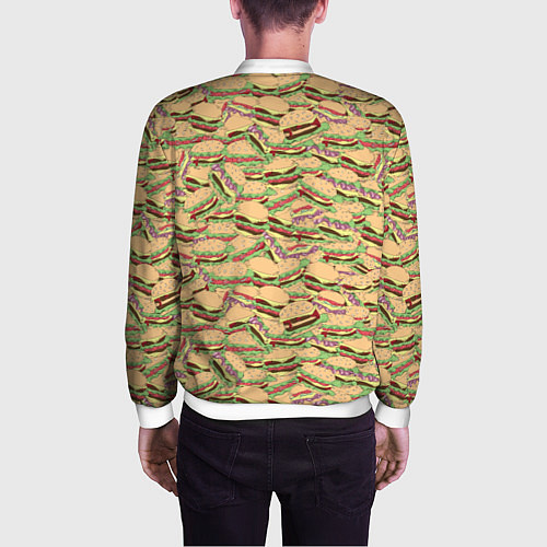 Мужской бомбер Гамбургеры Hamburgers / 3D-Белый – фото 4