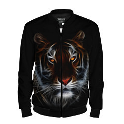 Бомбер мужской Тигр в Темноте Глаза Зверя, цвет: 3D-черный