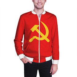 Бомбер мужской Красный Советский союз, цвет: 3D-белый — фото 2