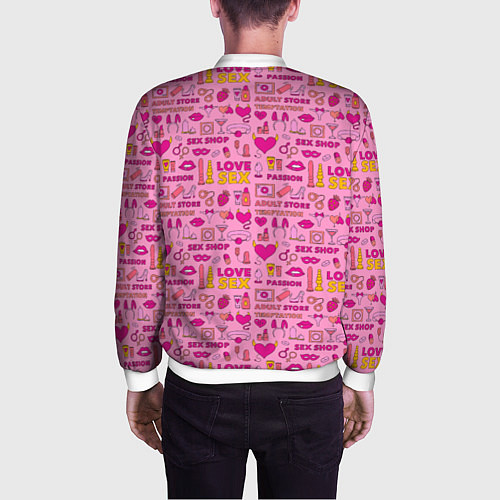 Мужской бомбер Секс-Шоп / 3D-Белый – фото 4