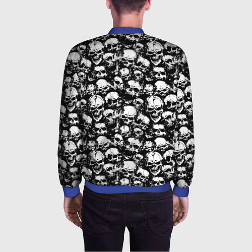 Мужской бомбер Screaming skulls / 3D-Синий – фото 4