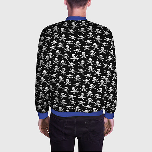 Мужской бомбер Roger skull / 3D-Синий – фото 4